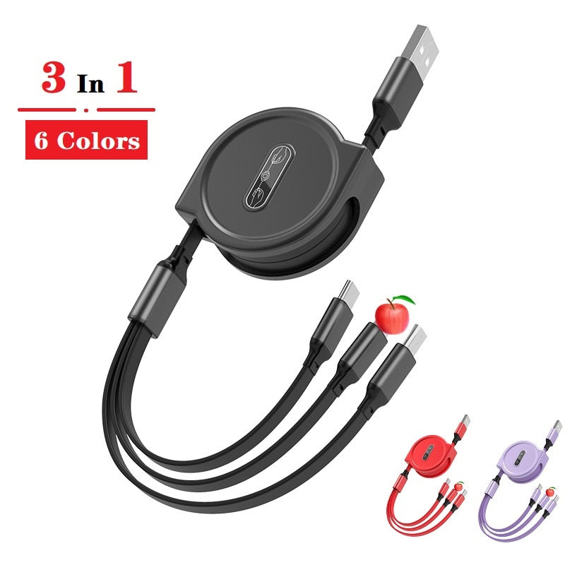Cable - 3 In 1 USB Extendable Charging/Data – Blue Ball Technology